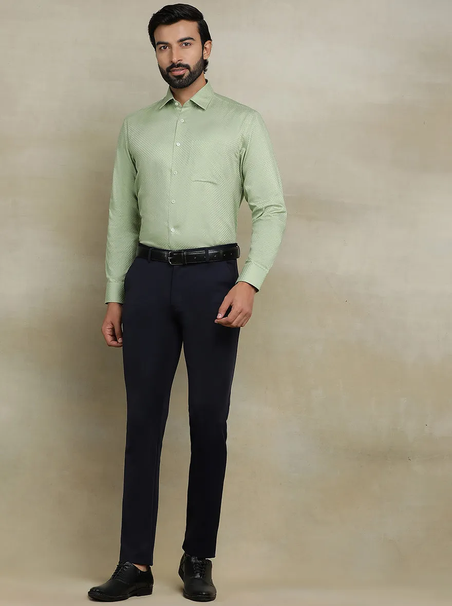 Pista Green Dobby Regular Fit Formal Shirt | JadeBlue