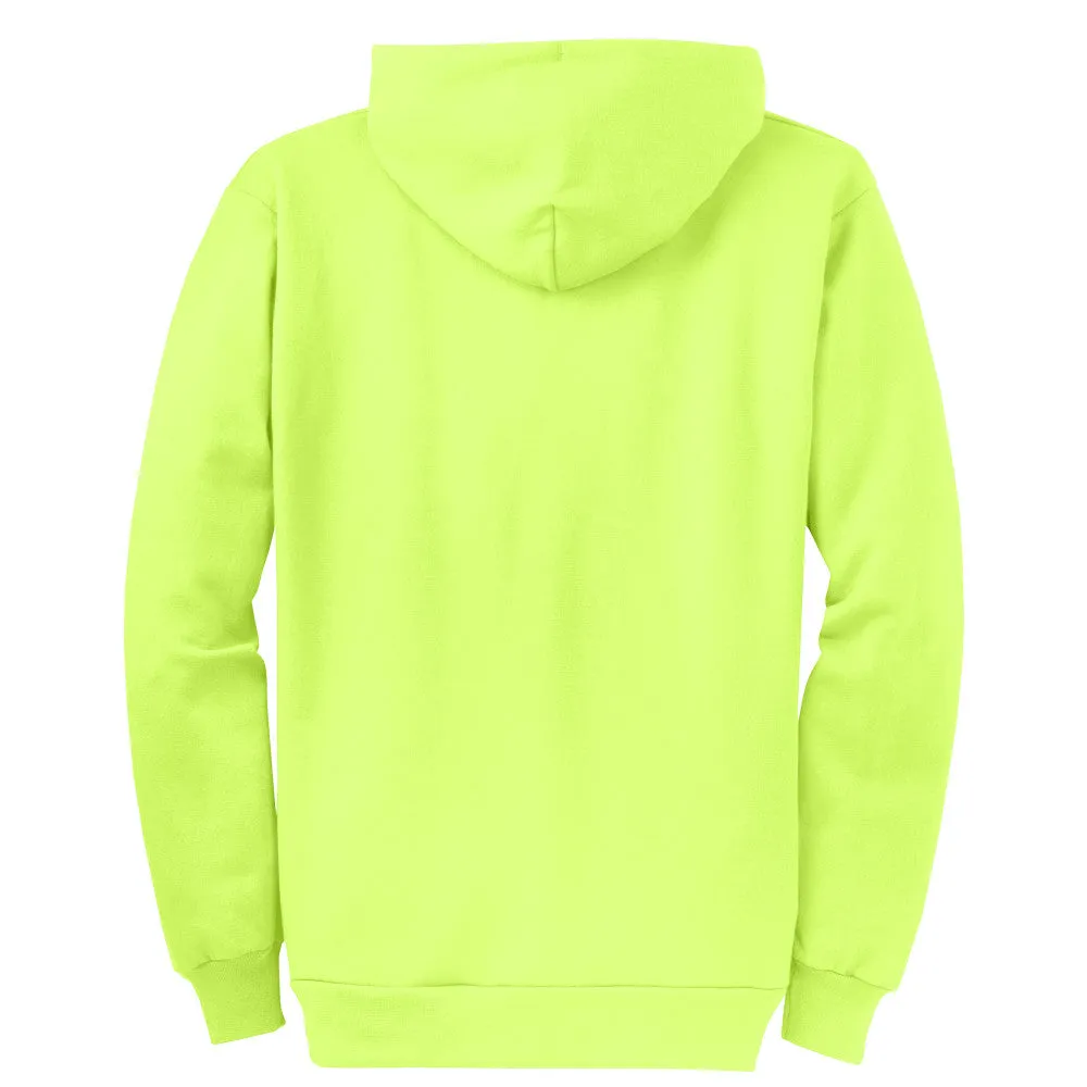 Port & Company® Core Fleece Full-Zip Hooded Sweatshirt - Neon Yellow