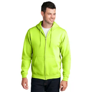 Port & Company® Core Fleece Full-Zip Hooded Sweatshirt - Neon Yellow