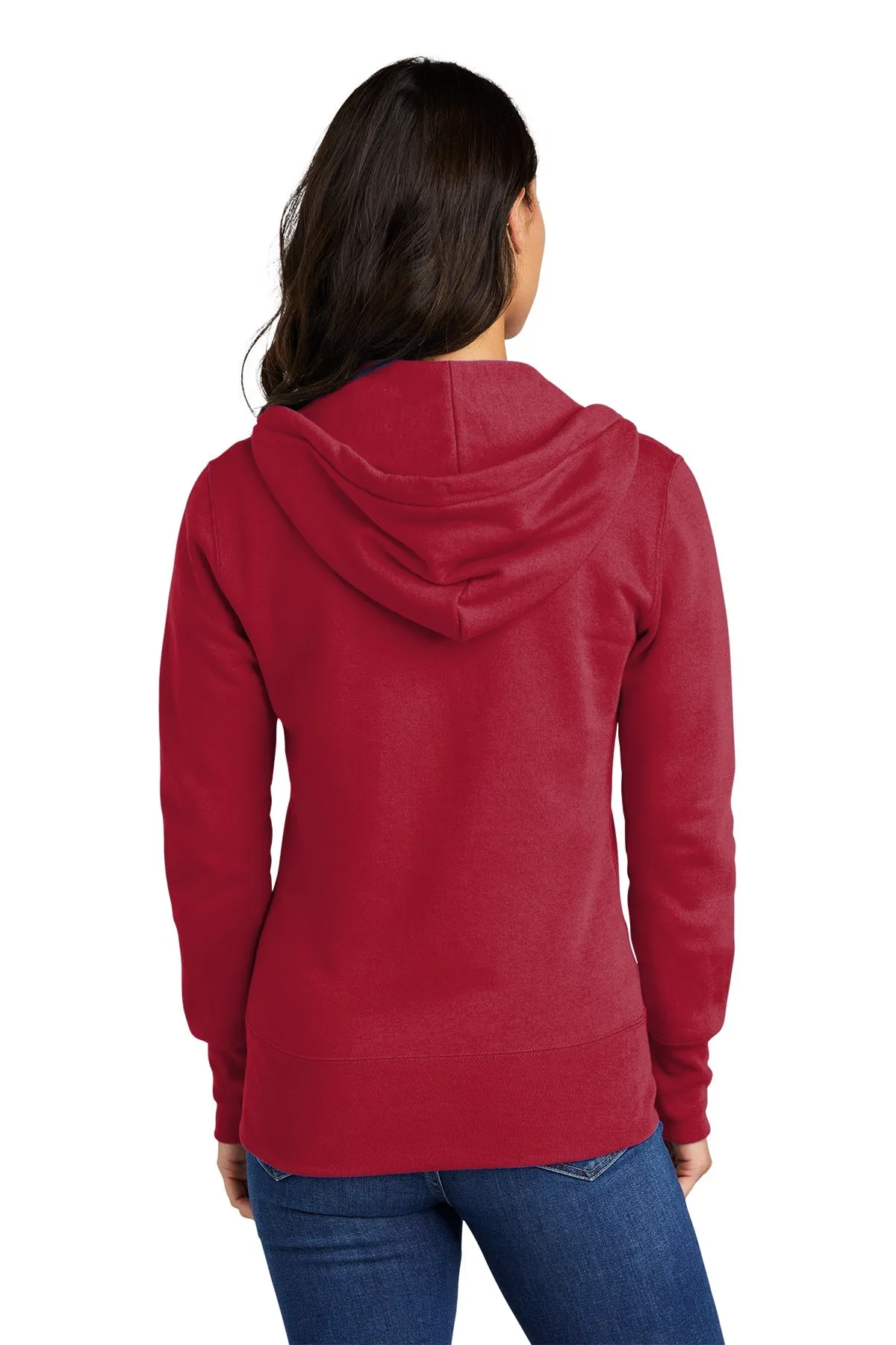 Port & Company Ladies Core Fleece Custom Zip Hoodies, Red