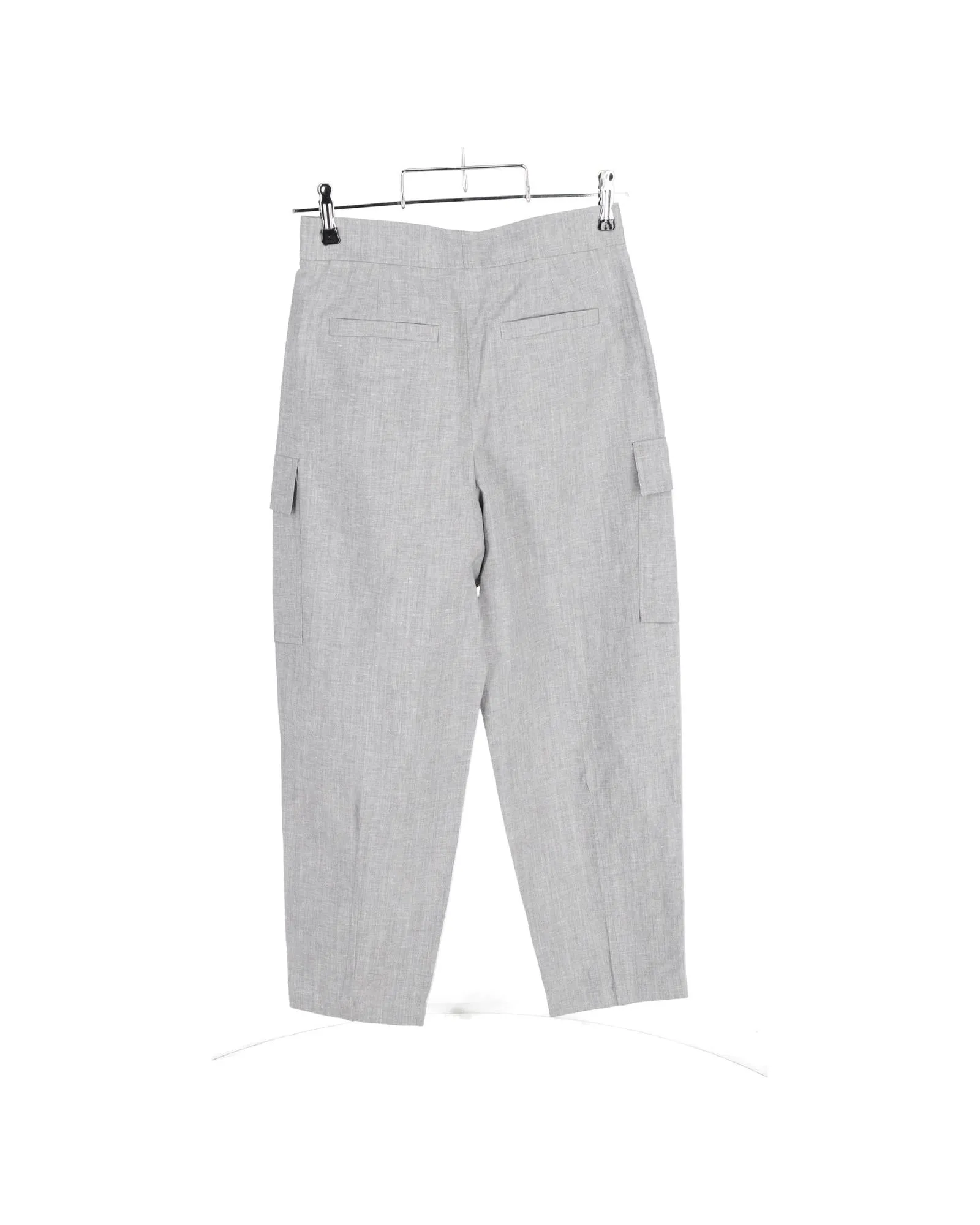 Premium Grey Cotton Cargo Pants with Multiple Pockets