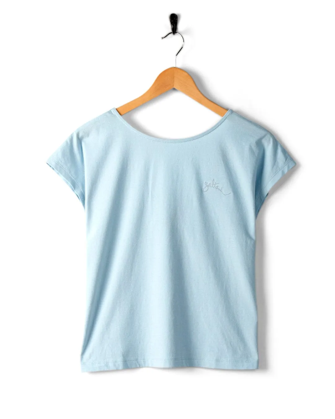 Rhoda - Womens Boxy Drop Back T-Shirt - Light Blue