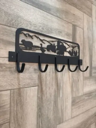 Rustic Farmyard-Themed Handmade Metal Coat Rack