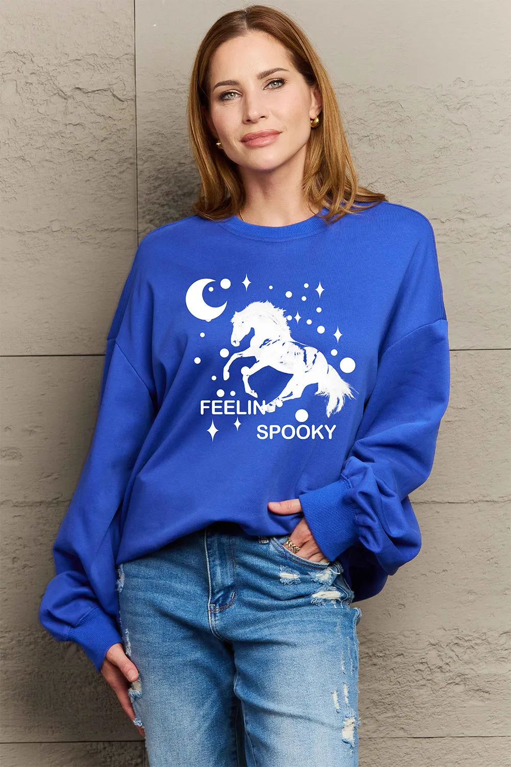 Simply Love Full Size Graphic Drop Shoulder Sweatshirt