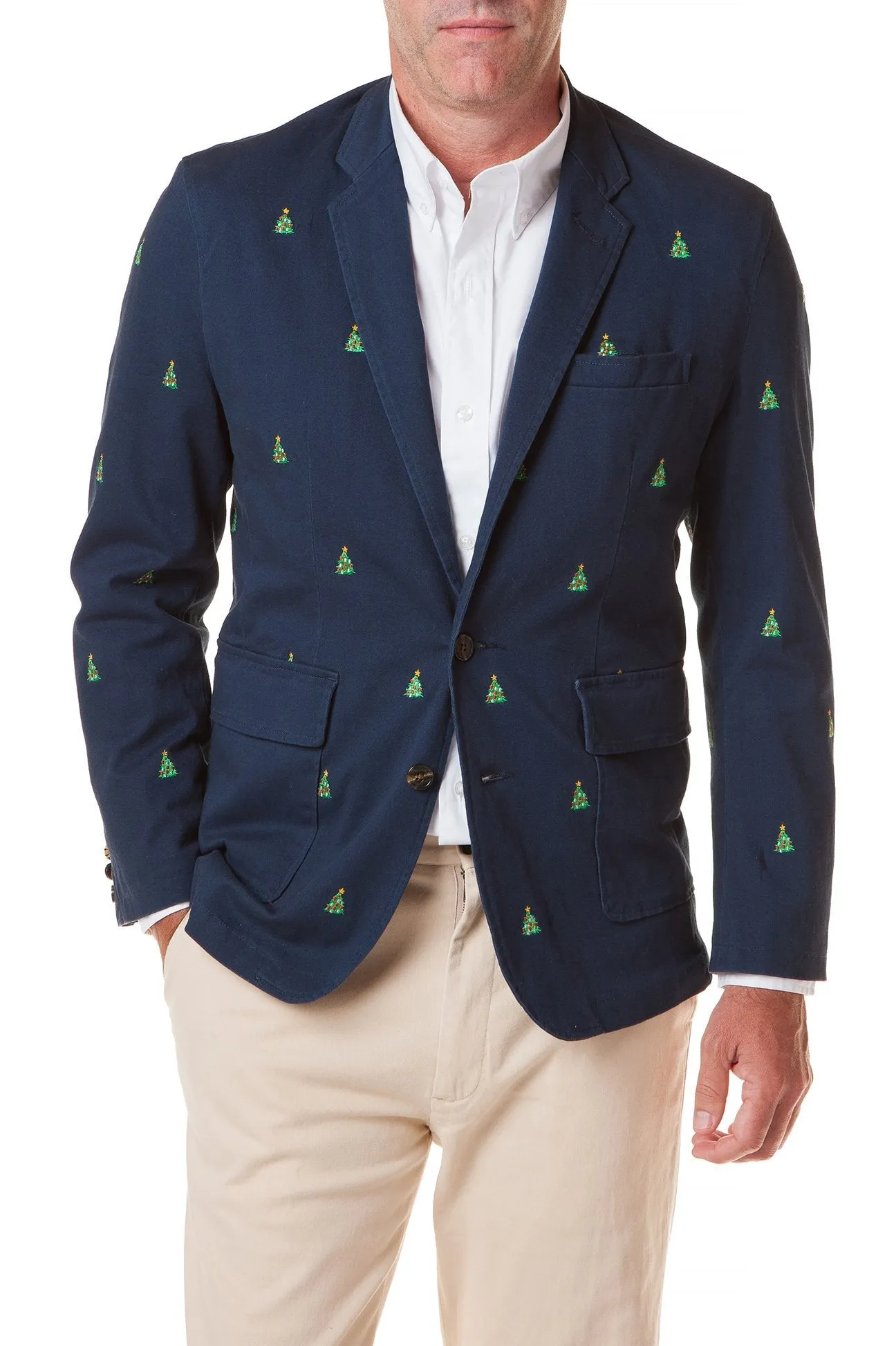 Spinnaker Blazer Nantucket Navy with Christmas Tree