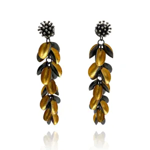 Starburst Studs with Long Gold Petal Jackets