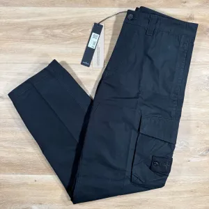 Stone Island Weatherproof Canvas Ghost Cargo Trousers in Black