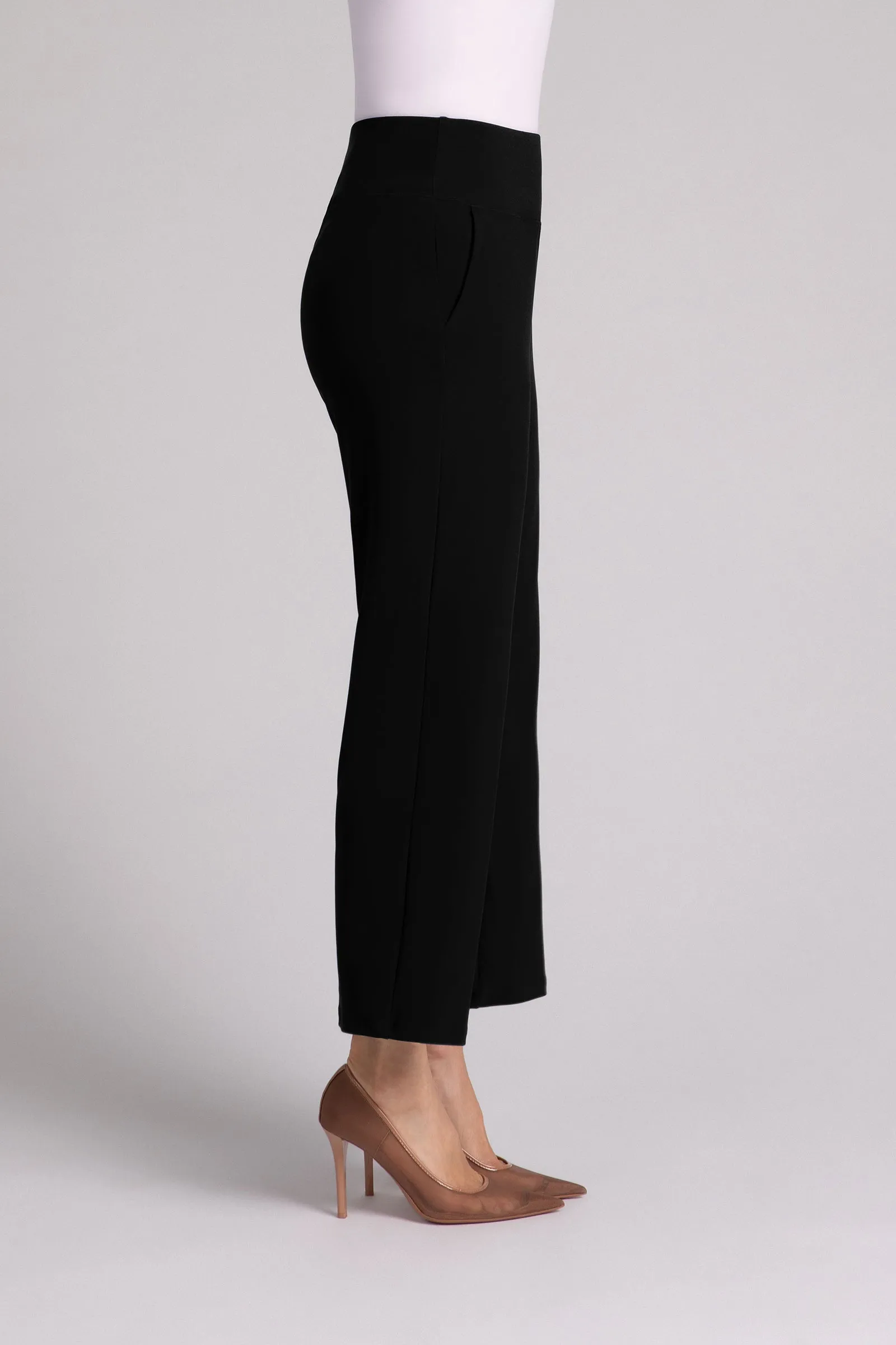 Straight Leg Ankle Pant | Black