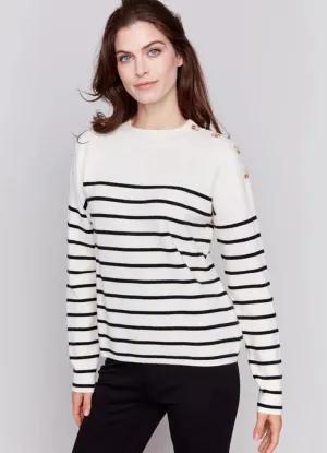 Striped Sweater in Ecru by Charlie B