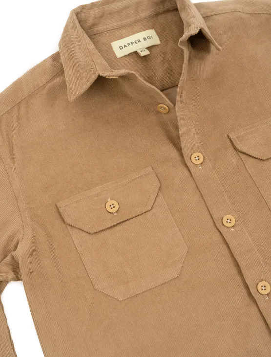 Tan Corduroy Shacket