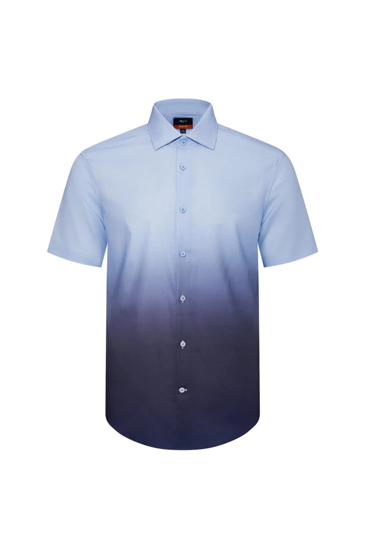 Wrinkle Free Cotton Smart Fit Oxford Gradient All Over Print Short Sleeve Casual Shirt