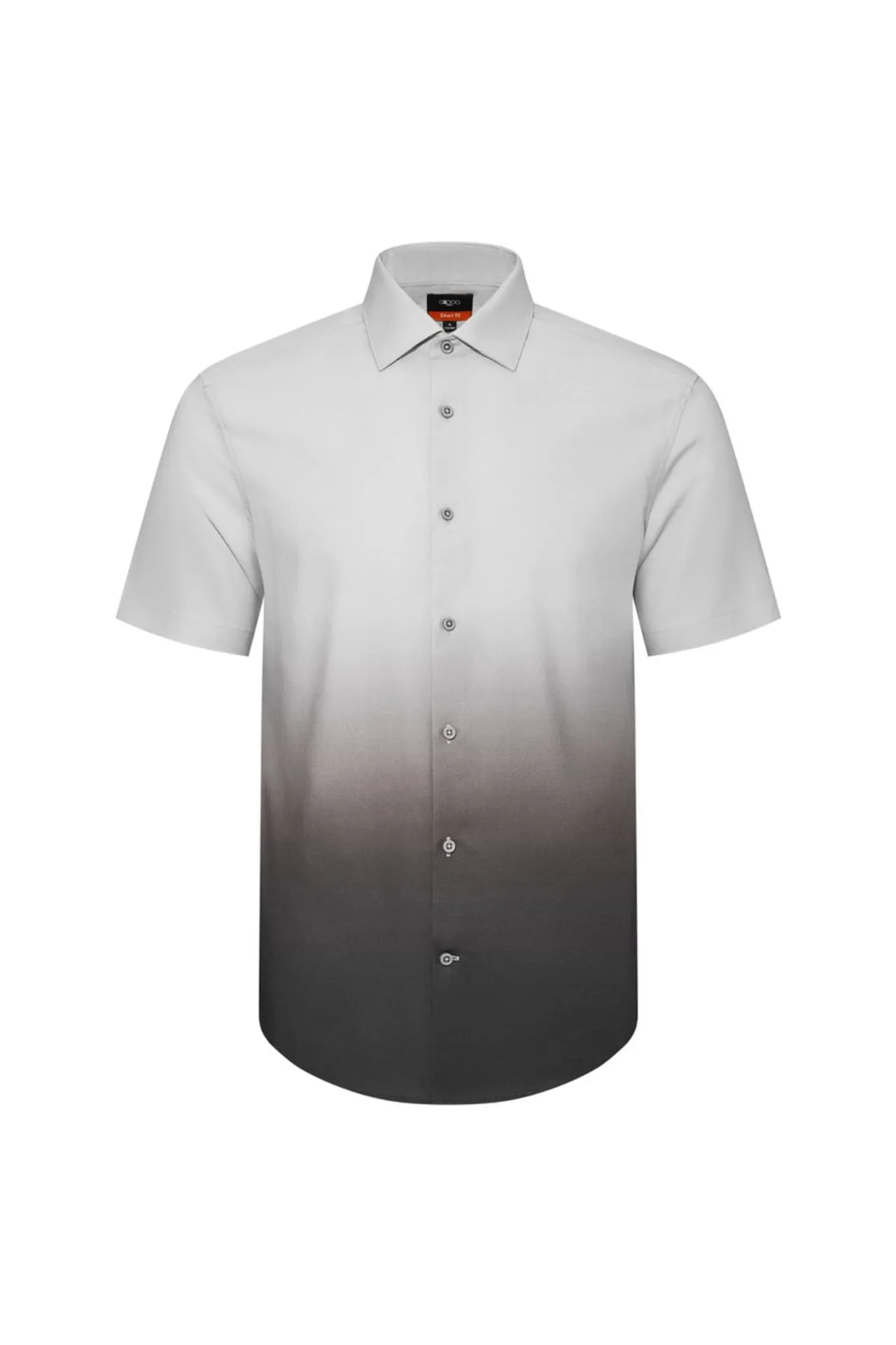 Wrinkle Free Cotton Smart Fit Oxford Gradient All Over Print Short Sleeve Casual Shirt