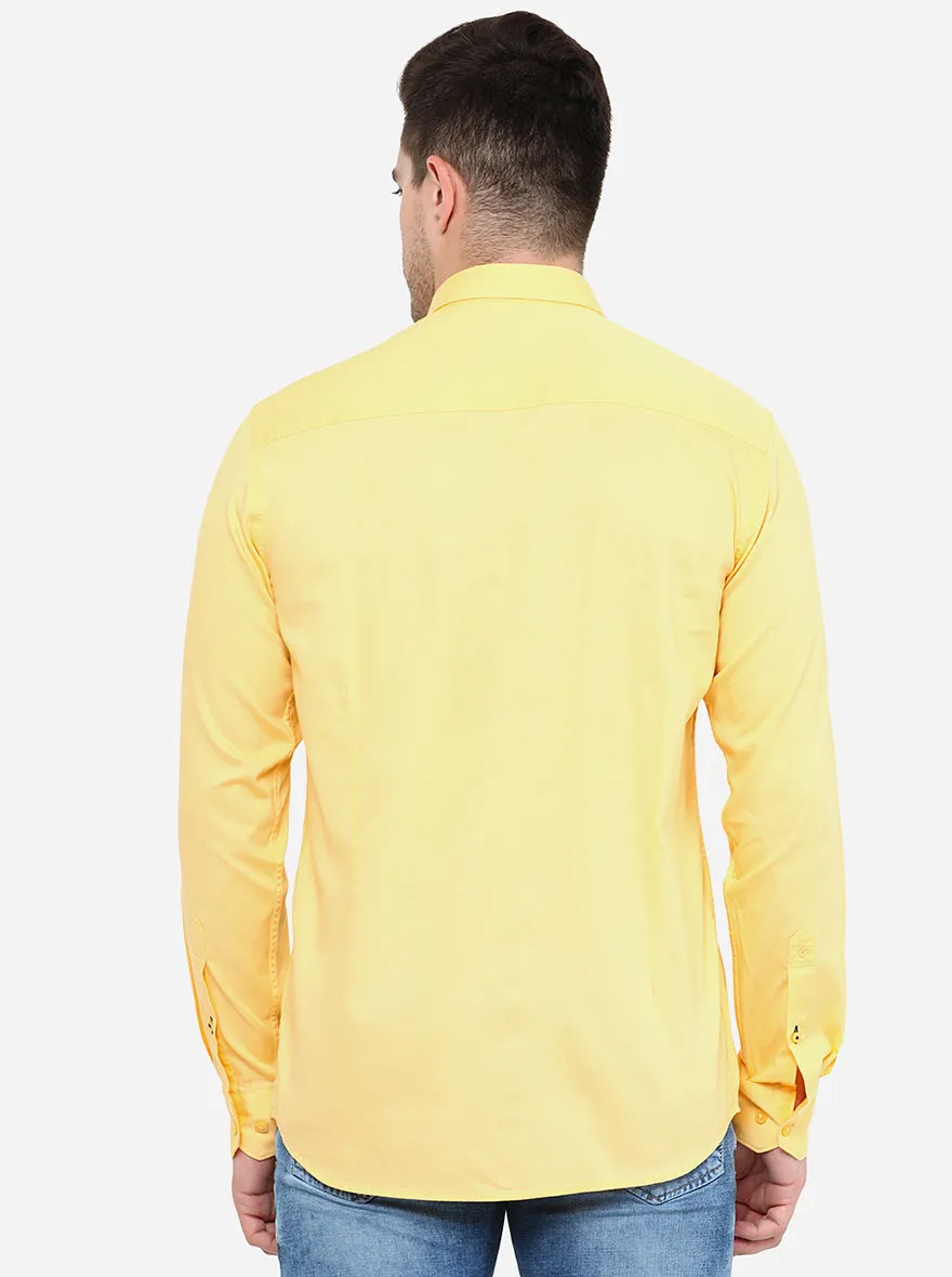 Yellow Solid Smart Fit Casual Shirt | Greenfibre